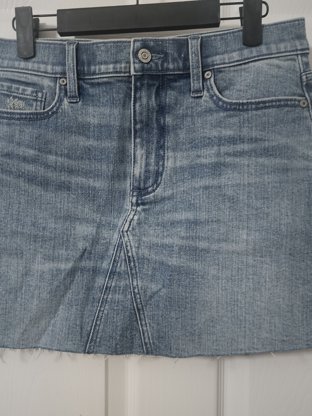eunina Blue Denim Skirt with Branded Waist Tag